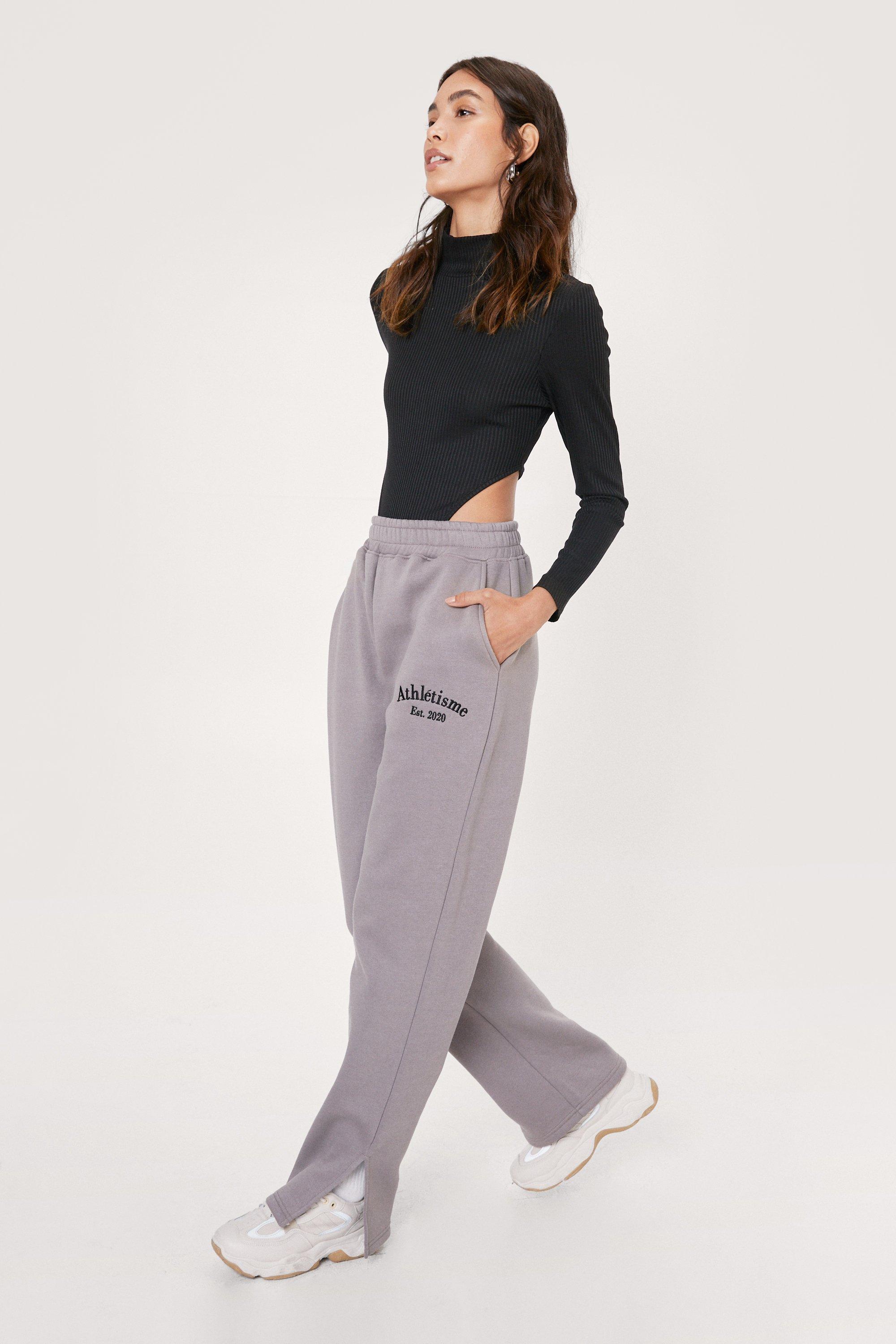 Split leg sweatpants sale